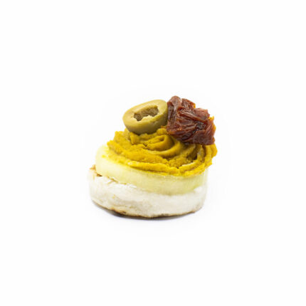 Veganer Reis-Kokos-Canapé: Curry-Humus &Tahin